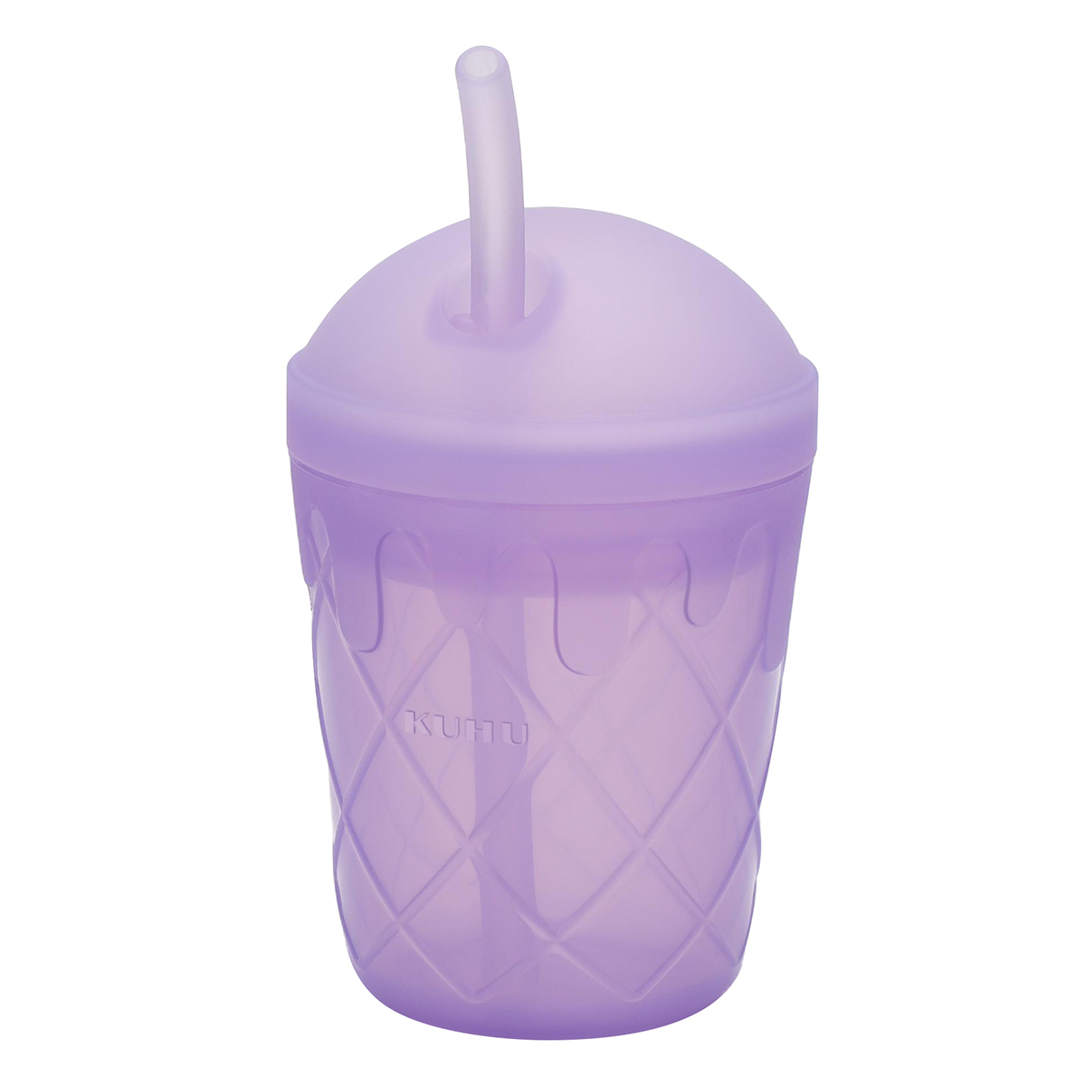 KUHU Ice Cream Silicone Straw Cup - Spill-Proof Straw Cup for Babies and Kids