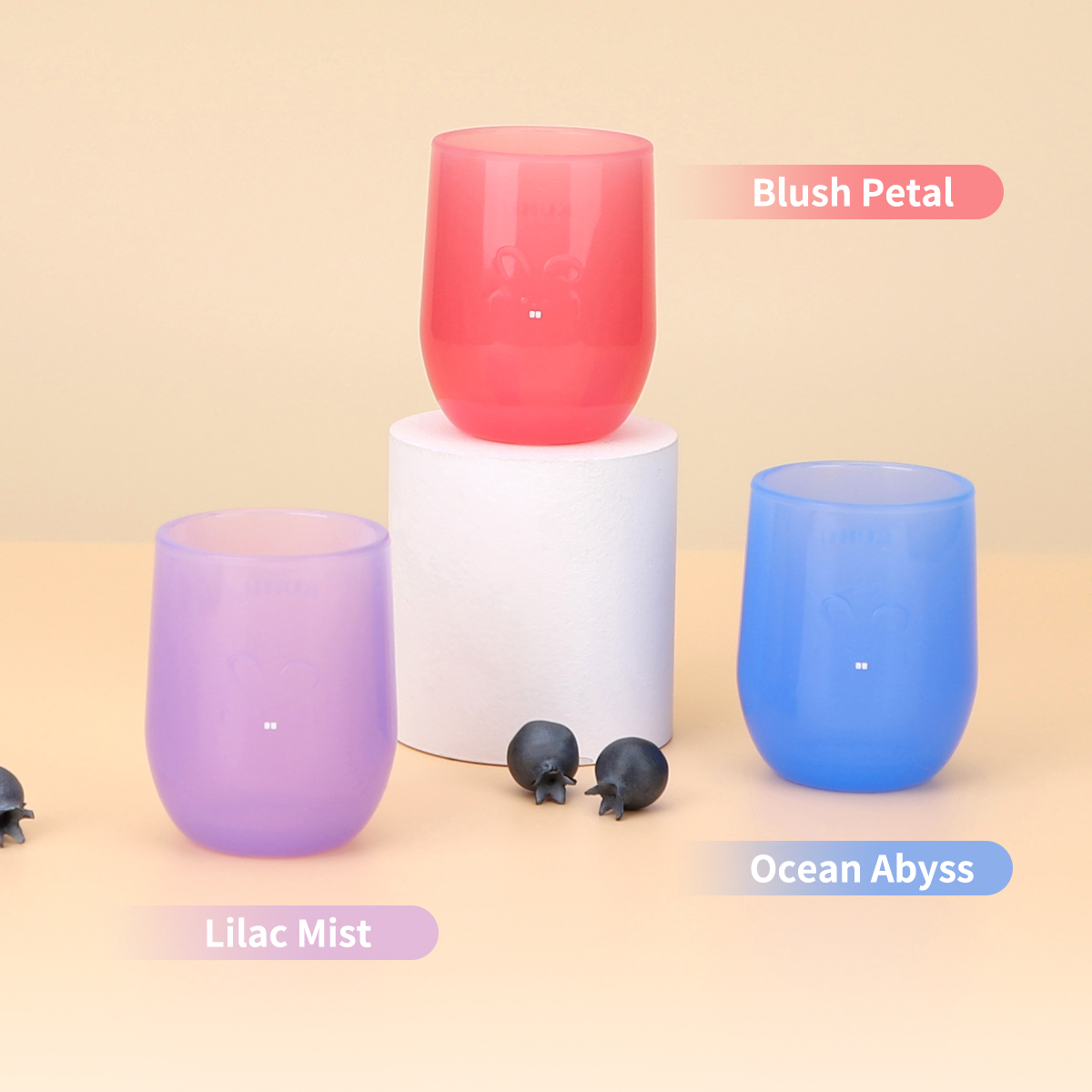 KUHU SILICONE Drinking Training Cup for Baby and Toddler - Open Cups for Babies - BPA-Free and Easy to Clean