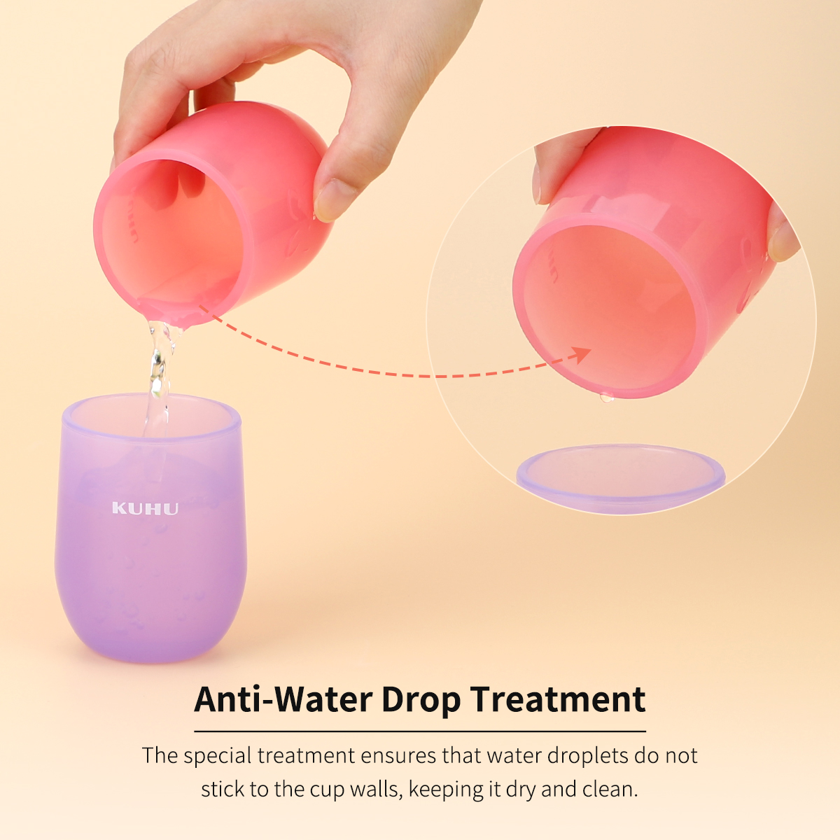 KUHU SILICONE Drinking Training Cup for Baby and Toddler - Open Cups for Babies - BPA-Free and Easy to Clean