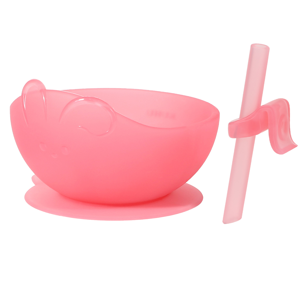 Rabbit Shape Silicone Suction Bowl (with Straw)