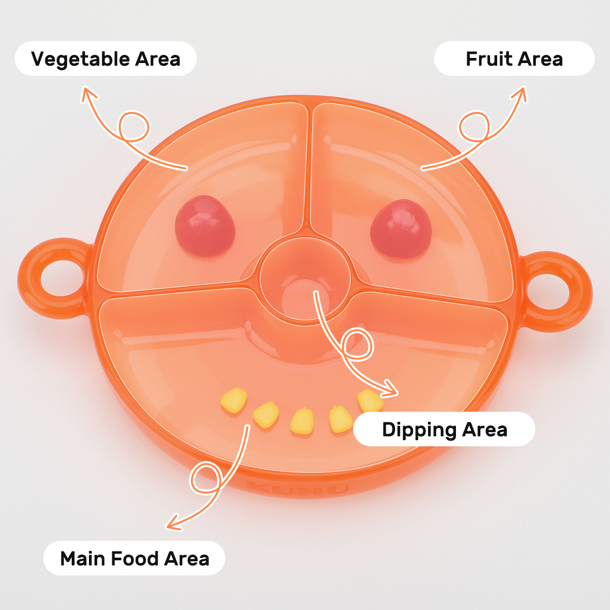 KUHU Mess-Free Feeding silicone baby plates for Babies & Toddlers - Handles, Suction Base, Perfect for Boys & Girls, silicone baby plates with suction