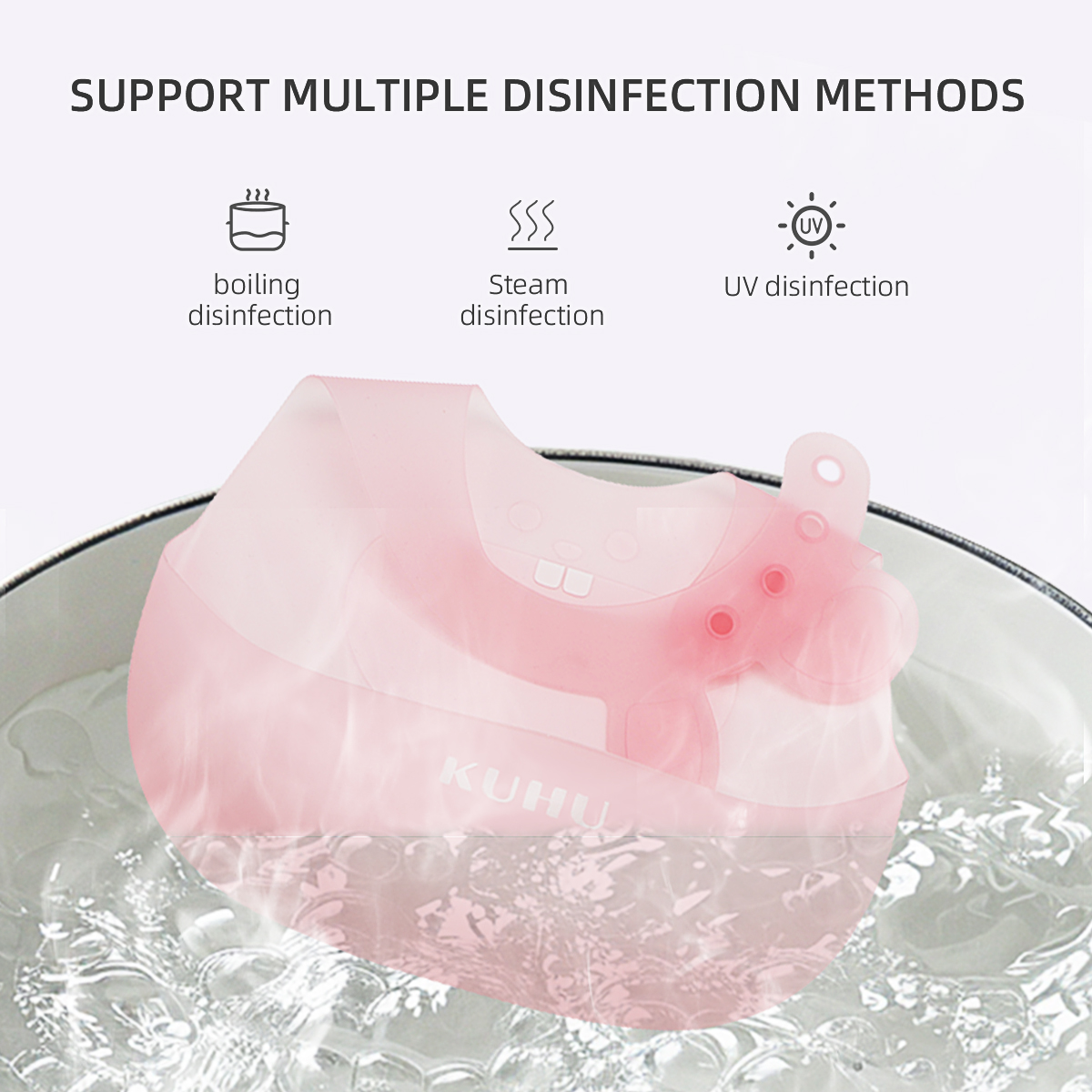 KUHU UltraThin Silicone Baby Bib - Waterproof, Easy to Clean, Adjustable - Ideal for Babies and Toddlers