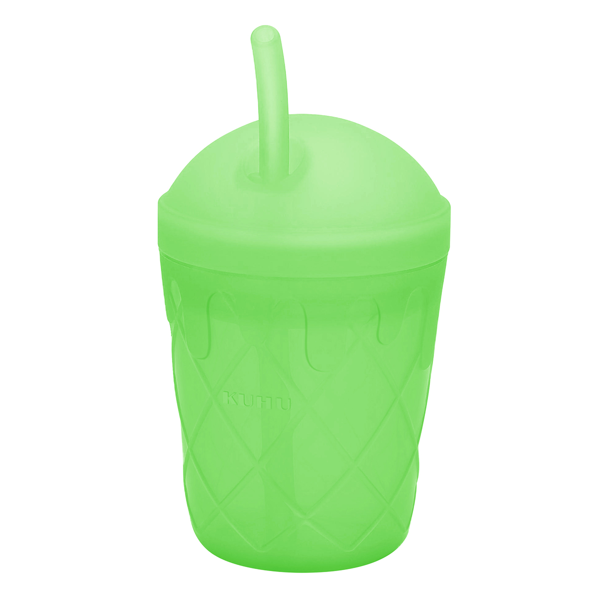 KUHU Ice Cream Silicone Straw Cup - Spill-Proof Straw Cup for Babies and Kids