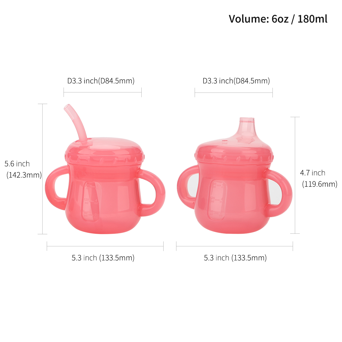 Silicone Baby Training Cup (Two Lids)