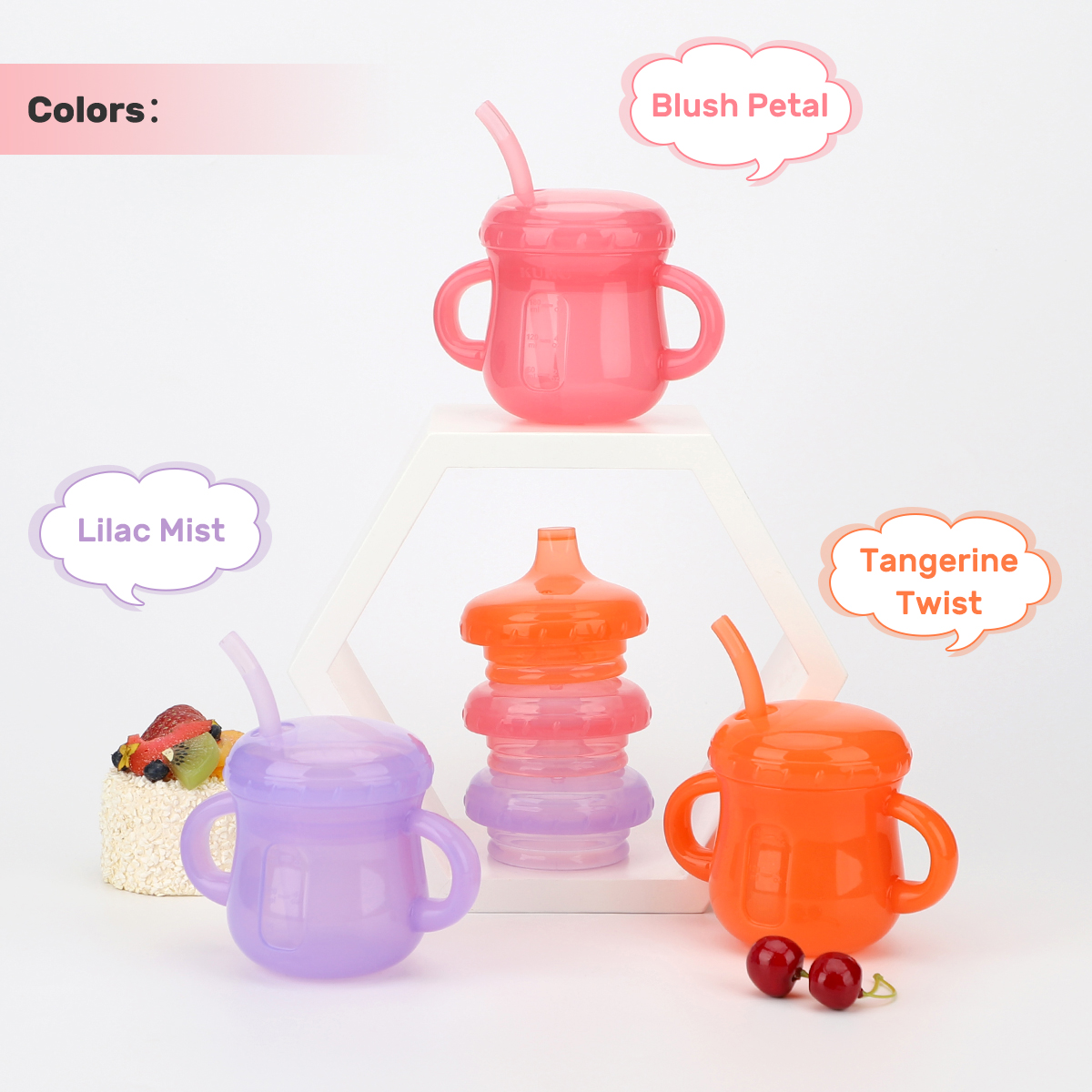Silicone Baby Training Cup (Two Lids)