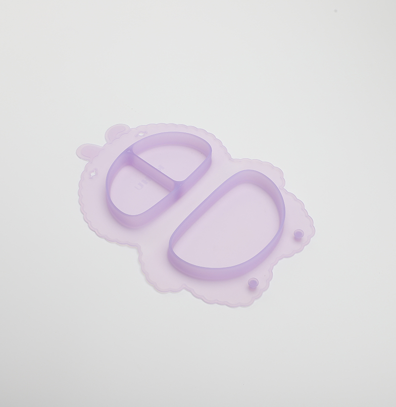 KUHU Silicone Bunny Shape Foldable Plate for Babies & Toddlers - Ideal Baby Plate with Suction, Easy Clean & Portable - Includes Baby Spoon and fork - Perfect for Mealtime Fun!